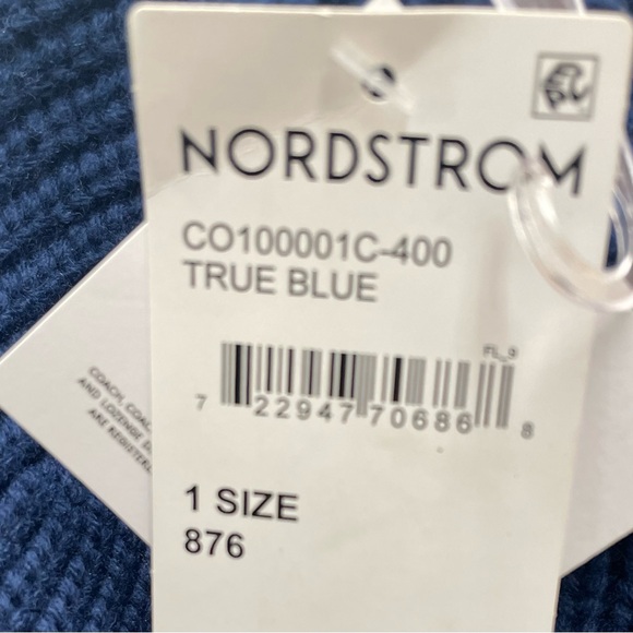 Coach True Blue Ribbed Beanie. - Picture 12 of 12